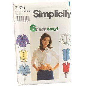 Simplicity 9200 Womens Top Sewing Pattern Sizes 6-12 90s Style